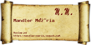 Mandler Mária névjegykártya